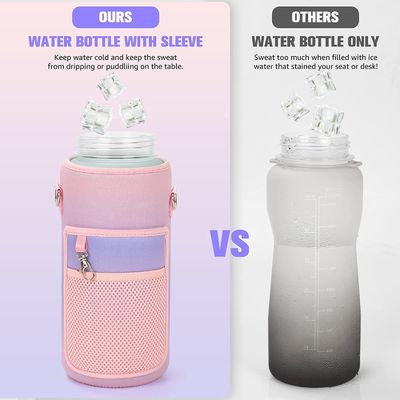 2L motivatie tijdmarker waterfles met stro en stickers