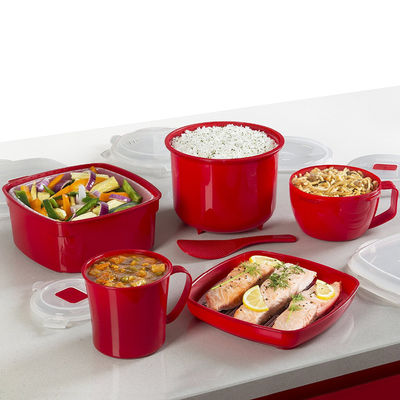 2023 Producten 5 Pieces Microwave Steamer Sets in PP-materiaal met aangepaste kleur