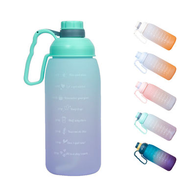 Motiverend waterflesje voor gymsport Tijdmarker Frosted Plastic Eco BPA Free
