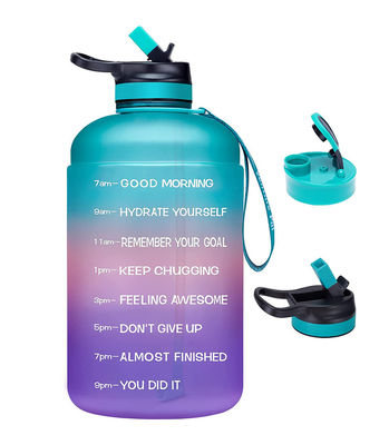 Motiverend waterflesje voor gymsport Tijdmarker Frosted Plastic Eco BPA Free