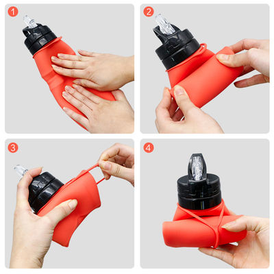 750 ml anti-corrosie bedekte siliconen waterfles voor reizen en sport Aanpasbaar