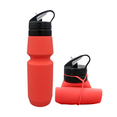 750 ml anti-corrosie bedekte siliconen waterfles voor reizen en sport Aanpasbaar