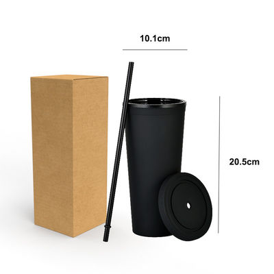 Herbruikbare kunststof AS PP Tumbler met stro en deksel Custom Logo Waterbeker voor Iced Coffee Travel Mug