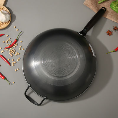 Minimalistische stijl non stick honingraat 34cm puur ijzer frituren Wok Duurzaam en duurzaam