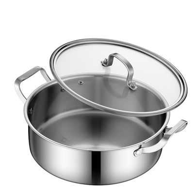 Chinese roestvrij staal 2 compartiment inductie kookplaat 26cm Hot Stock Potten met deksel