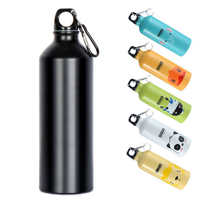 Aluminium fiets waterfles leeg met Carabiner Cover Custom Logo Sublimatie Printing