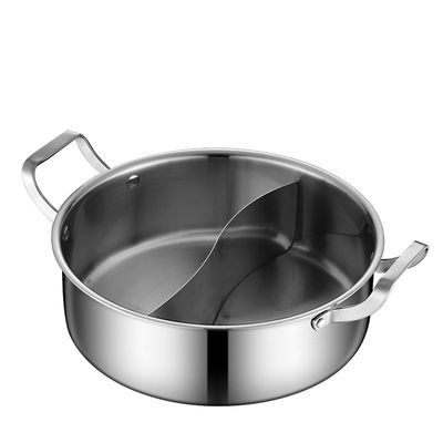 Chinese roestvrij staal 2 compartiment inductie kookplaat 26cm Hot Stock Potten met deksel