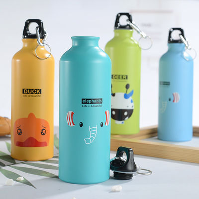 Aluminium fiets waterfles leeg met Carabiner Cover Custom Logo Sublimatie Printing