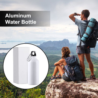 Aluminium fiets waterfles leeg met Carabiner Cover Custom Logo Sublimatie Printing