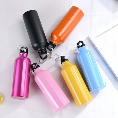 Aluminium fiets waterfles leeg met Carabiner Cover Custom Logo Sublimatie Printing