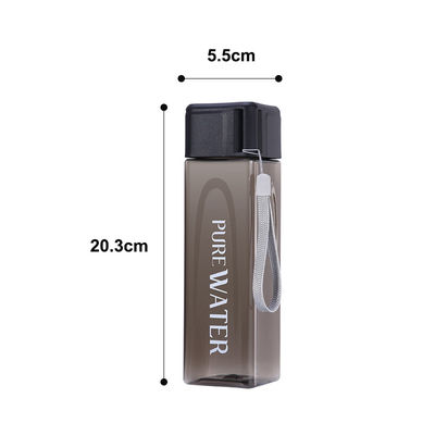 Terug naar school essentieel helder bevroren vierkant draagbare plastic fles met touw
