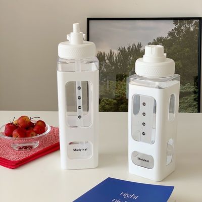 Gym-Ready Kawaii waterfles met 3D-sticker 700ml/900ml Plastic Travel Milk Draagbaar