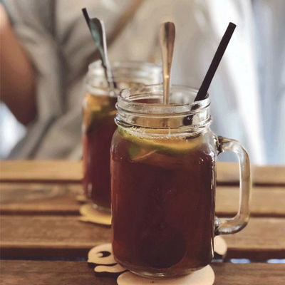 Custom Glass Mugs 500ml Clear Mason Glass Water Juice Cola Cup met stro en deksel