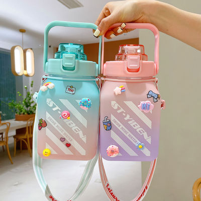 Back to School Essential Geïsoleerde Waterfles met tijdmerker en stro