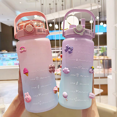 Motiverende waterfles met tijdmarker BPA-vrij 64OZ en gradiënt kleurontwerp