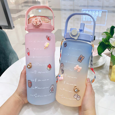 Motiverende waterfles met tijdmarker BPA-vrij 64OZ en gradiënt kleurontwerp