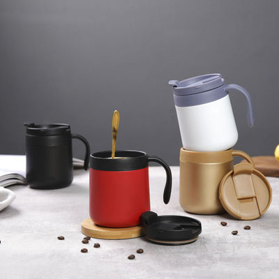 Gepersonaliseerd logo aanvaardbaar 350ML12oz roestvrij staal koffie reis mok met handvat