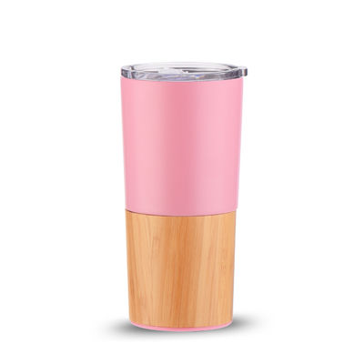 Duurzaam 20oz Half Bamboes Schelp Vacuüm Geïsoleerde Tumbler Reis Koffiekop Capaciteit