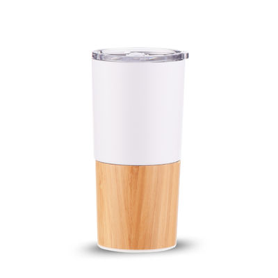 Duurzaam 20oz Half Bamboes Schelp Vacuüm Geïsoleerde Tumbler Reis Koffiekop Capaciteit
