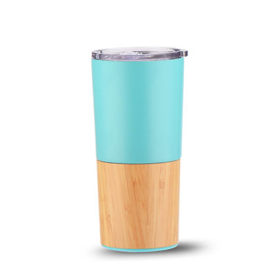 Duurzaam 20oz Half Bamboes Schelp Vacuüm Geïsoleerde Tumbler Reis Koffiekop Capaciteit
