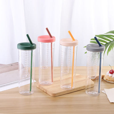 Outdoor sport moet hebben voedsel kwaliteit plastic waterfles met stro riemen en meer