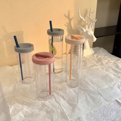 Outdoor sport moet hebben voedsel kwaliteit plastic waterfles met stro riemen en meer