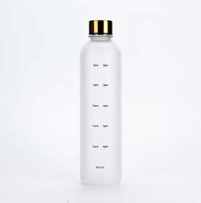 32 oz Tritan BPA-vrije waterpot met lid en tijdmarker stro voor fitness gym sporten