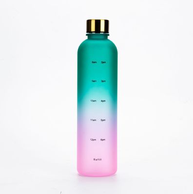 32 oz Tritan BPA-vrije waterpot met lid en tijdmarker stro voor fitness gym sporten