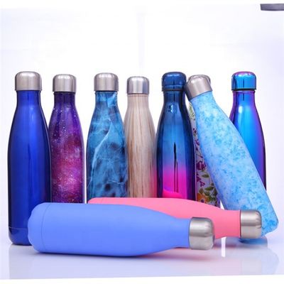 500 ml Cola-vorm roestvrij staal dubbele wand vacuüm waterfles voor op maat gemaakte ontwerpen