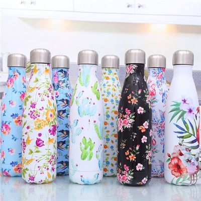 Thermische isolatie 500 ml roestvrij staal Dubbelwand Vacuüm waterfles Cola vorm Sublimatie sportfles