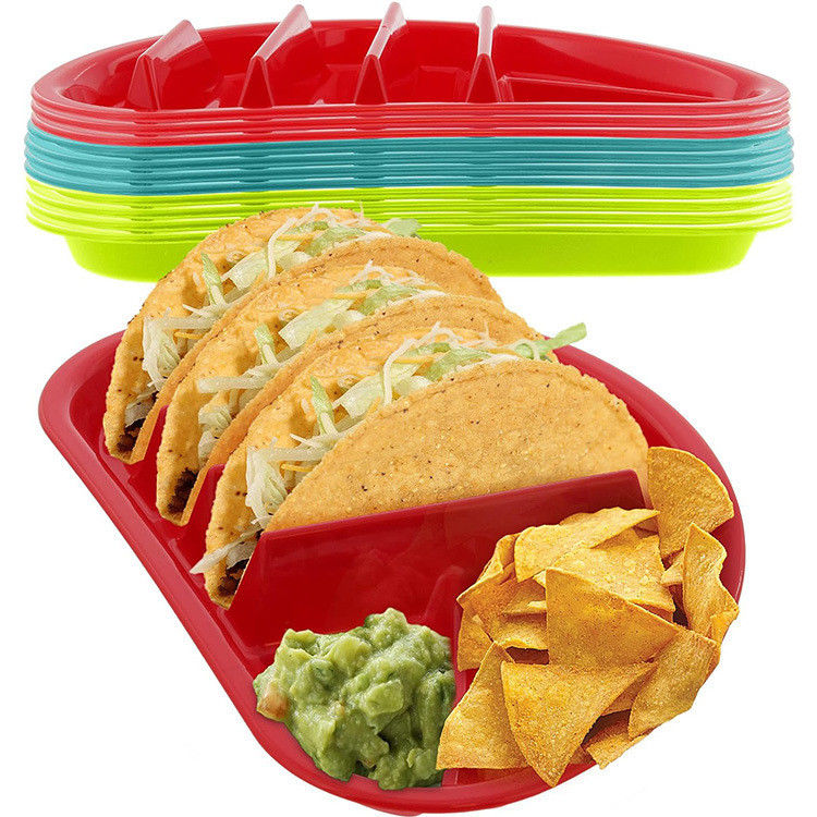 Duurzame vaatwasser veilig BPA-vrij Microwave Taco Plastic Platen voor terug naar school