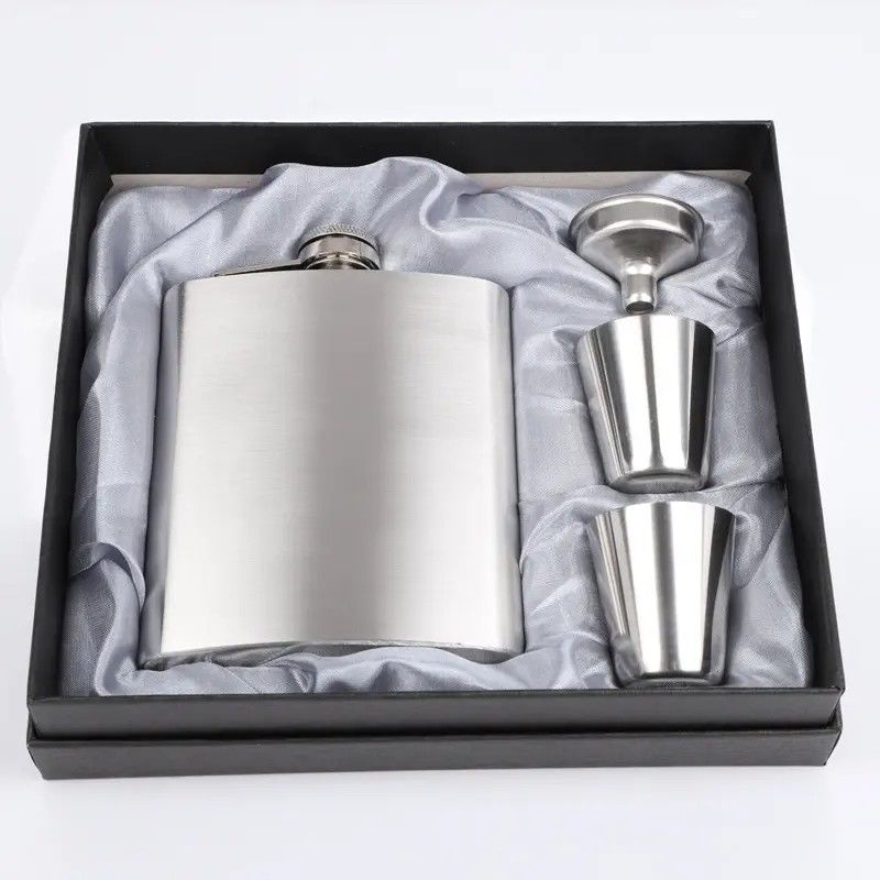 304 roestvrij staal Hip Flask Set voor alcohol Matte Zwart Capaciteit 1 oz 2 oz 3 oz 4 oz 5 oz