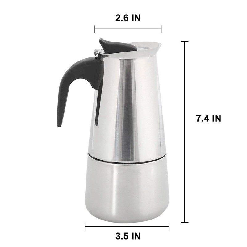 Koffie-Tee gereedschappen 6 kopjes roestvrij staal Moka Pot Espresso koffiezetapparaat van Bialetti