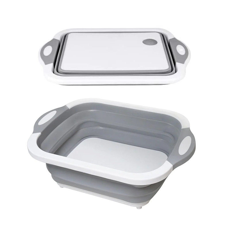 Custom Logo Dish Tub voor wassen en afvoeren Groenten Fruit Opvouwbare snijplank