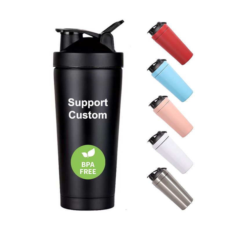 Gepersonaliseerd logo aanvaardbaar 500g BPA gratis Gym Geïsoleerde Shaker Fles met draagbaar ontwerp