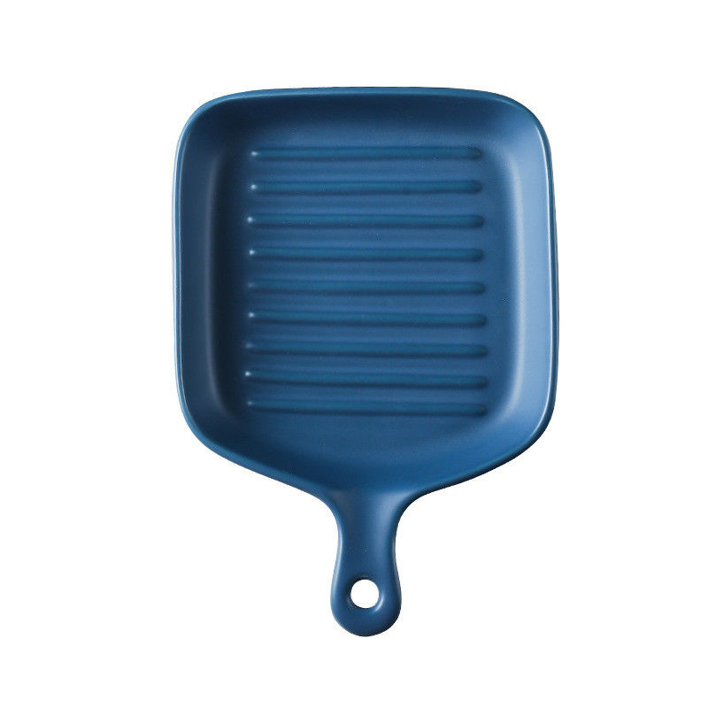De keramische bakplaten in Nordic-stijl met een enkel handvat van 5 cm en een aangepast logo