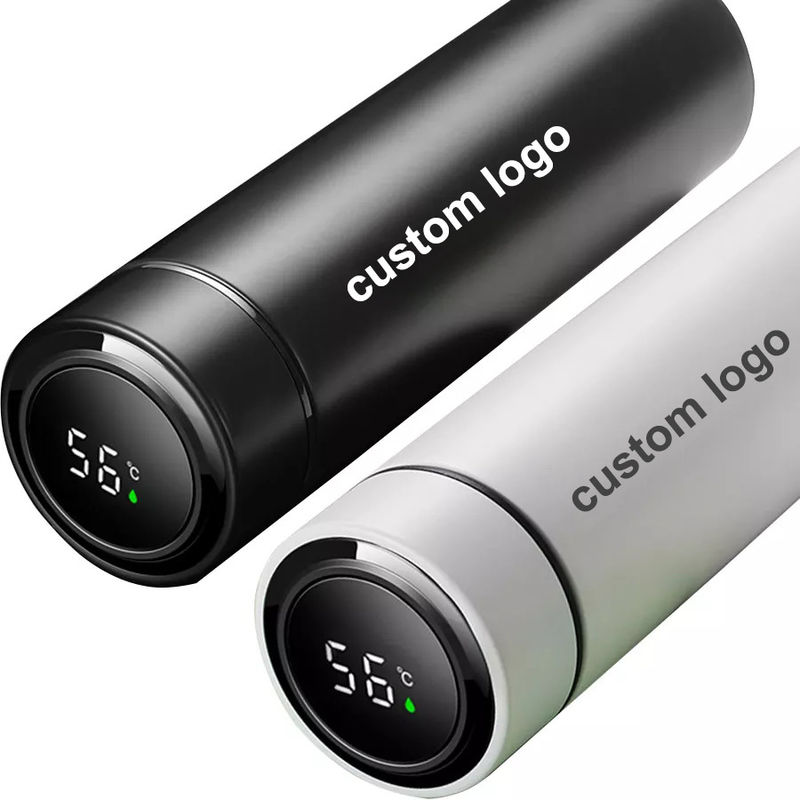 Op maat gemaakte intelligente digitale LED-waterfles Flask Thee-infuser Vacuüm geïsoleerde thermosfles met deksel