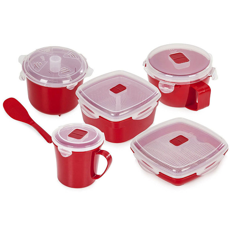 2023 Producten 5 Pieces Microwave Steamer Sets in PP-materiaal met aangepaste kleur