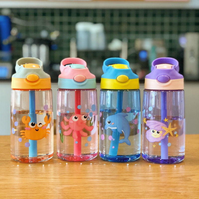 Custom Logo Bpa Gratis waterfles voor kinderen met stro-ondersteuning Tour Outdoor Activiteit