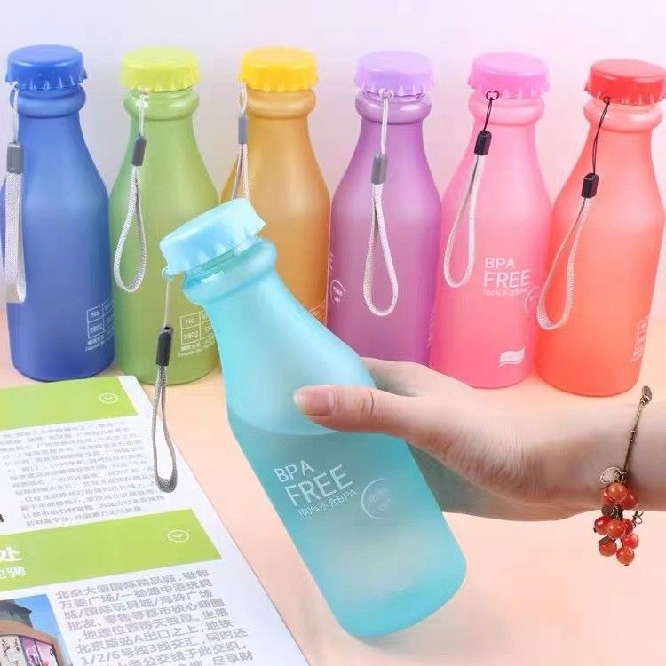 Onbreekbare 550 ml BPA-vrije waterfles in snoepkleuren voor schoolkinderen 6.8x20cm
